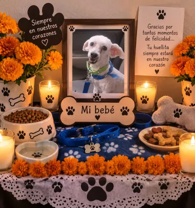 Foto de Franky, perro, en su ofrenda de Día de Muertos