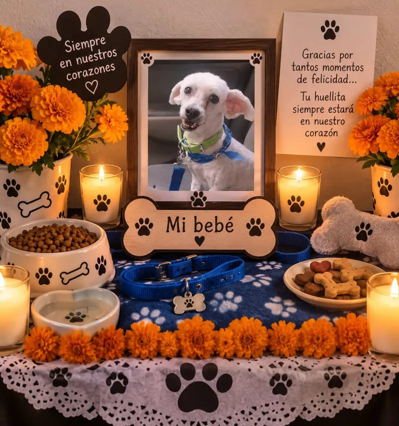 Foto de Franky, perro, en su ofrenda de Día de Muertos